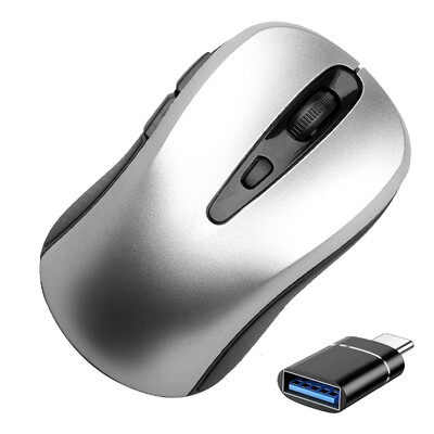 Bezdrôtová myš pre notebook, tichá myš s USB prijímačom 2,4 GHz, tenká optická myš so 4 tlačidlami, prenosná ergonomická myš s rozlíšením 1600 DPI