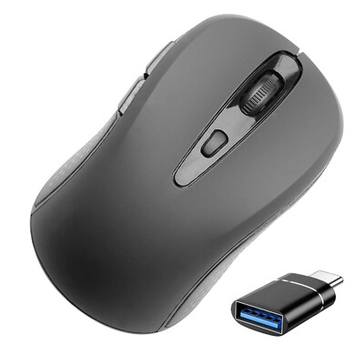 Bezdrôtová myš pre notebook, tichá myš s USB prijímačom 2,4 GHz, tenká optická myš so 4 tlačidlami, prenosná ergonomická myš s rozlíšením 1600 DPI