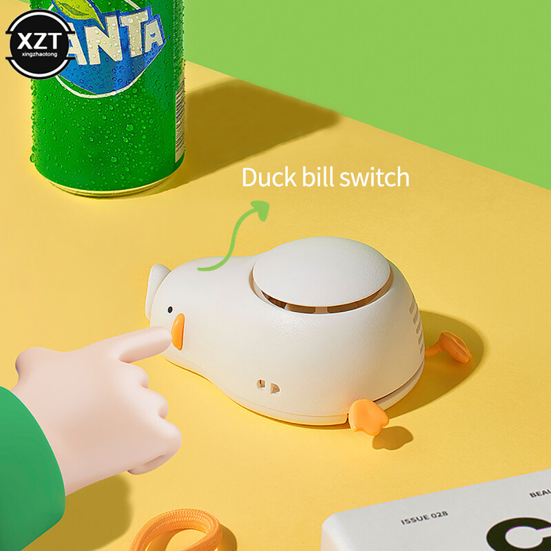 Prijenosni vratni ventilator Cartoon Duck USB punjivi ventilator Mini stolni ventilator Uredski stolni student Vanjski ventilator