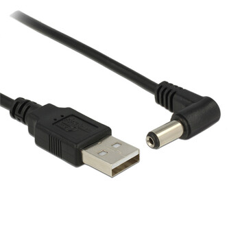 USB към 5,5 мм/2,1 мм 5 V DC барел жак Кабел за захранване 1 м 3 фута Коляно 90 Дизайн под прав ъгъл DC захранващ щепсел USB КАБЕЛ