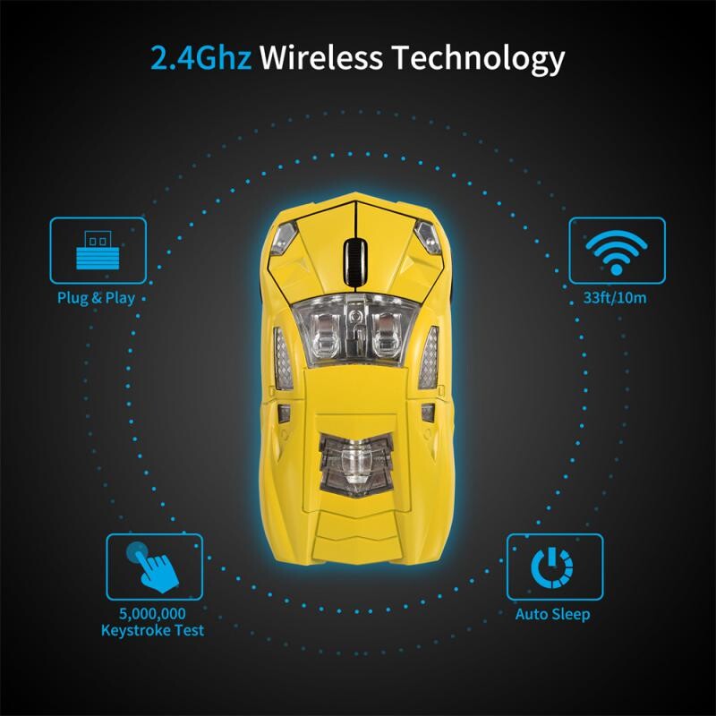 Loominguline valikuline sportauto juhtmeta hiir M2233 automudel hiir Sportauto mudelihiir 1000DPI mini 3D mänguhiire hiirematt