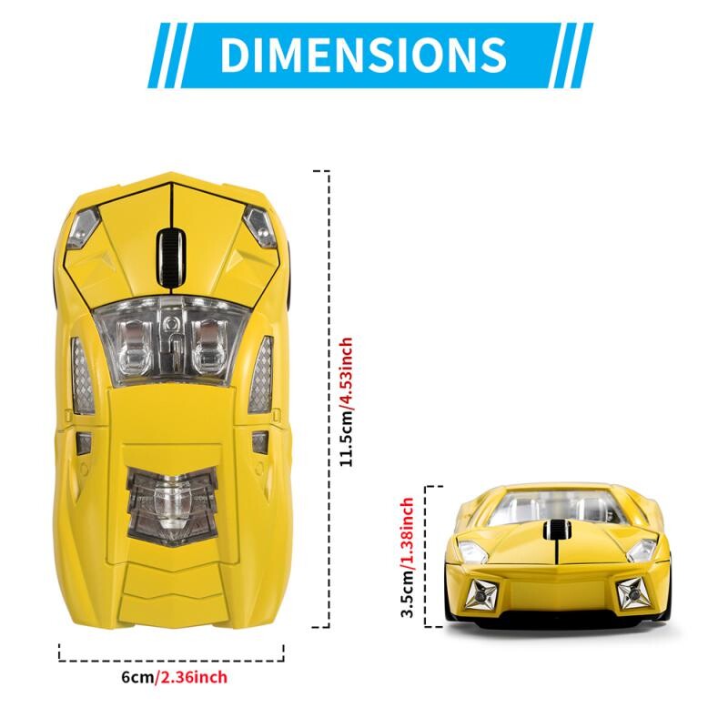 Loominguline valikuline sportauto juhtmeta hiir M2233 automudel hiir Sportauto mudelihiir 1000DPI mini 3D mänguhiire hiirematt