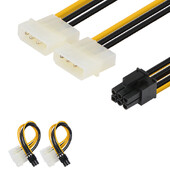 18 cm-es 8 tűs PCIe 2 x 4 tűs LP4 Molex tápkábel adapterhez