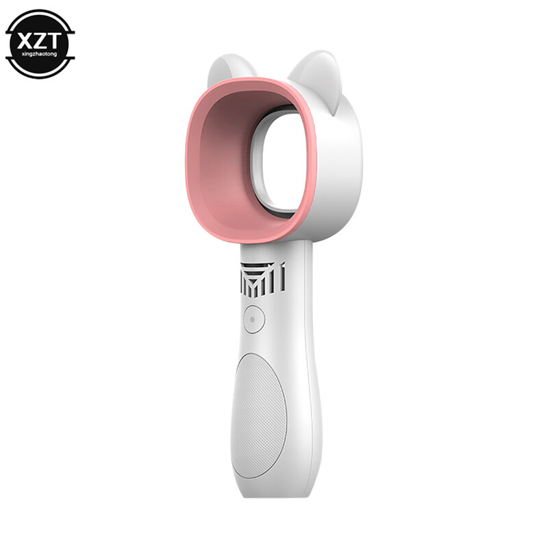 Mini bezlopatkový ventilátor, roztomilá mačka, ručný nabíjateľný USB ventilátor, 1200 mAh, stlmený bez lopatiek, pre domáci vonkajší ventilátor, chladič