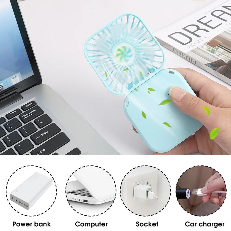 Prenosný USB nabíjateľný ventilátor mini chladič vzduchu kancelársky domáci vonkajší závesný krčný ventilátor letný chladný ručný stolný nastaviteľný ventilátor