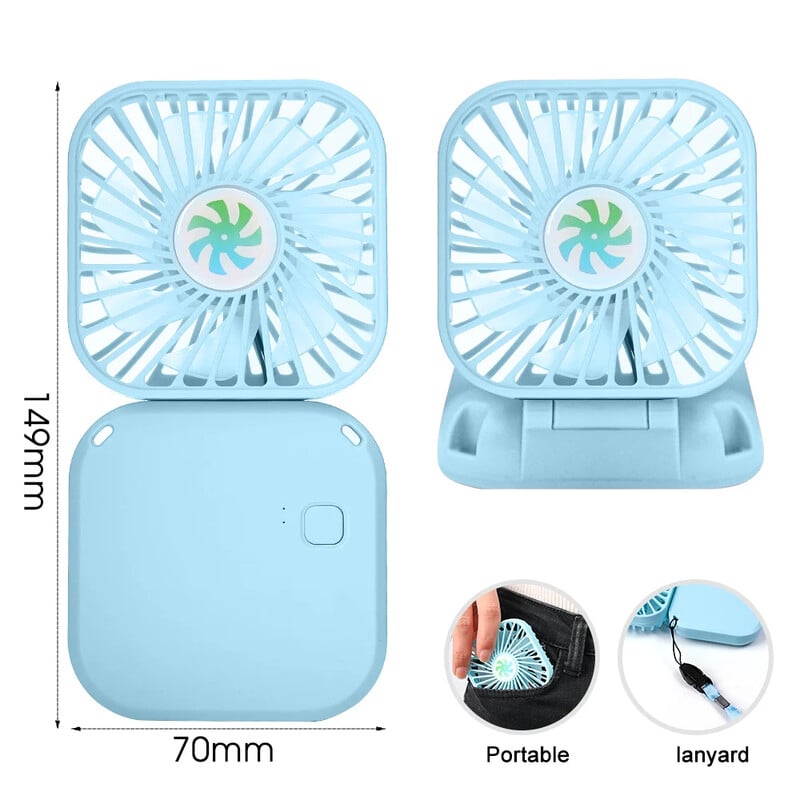 Prenosný USB nabíjateľný ventilátor mini chladič vzduchu kancelársky domáci vonkajší závesný krčný ventilátor letný chladný ručný stolný nastaviteľný ventilátor