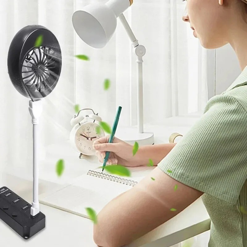 Mini ventilator USB flexibil, reîncărcabil, la îndemână, dimensiune de buzunar, zgomot redus, ventilator electric mic de răcire, laptop, călătorie de vară