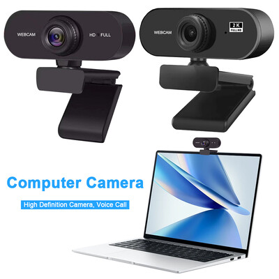 USB HD 1080P/2K уеб камера Plug and Play с микрофон Компютърна уеб камера с автофокус Компютърна камера за Mac PC Лаптоп Настолен компютър