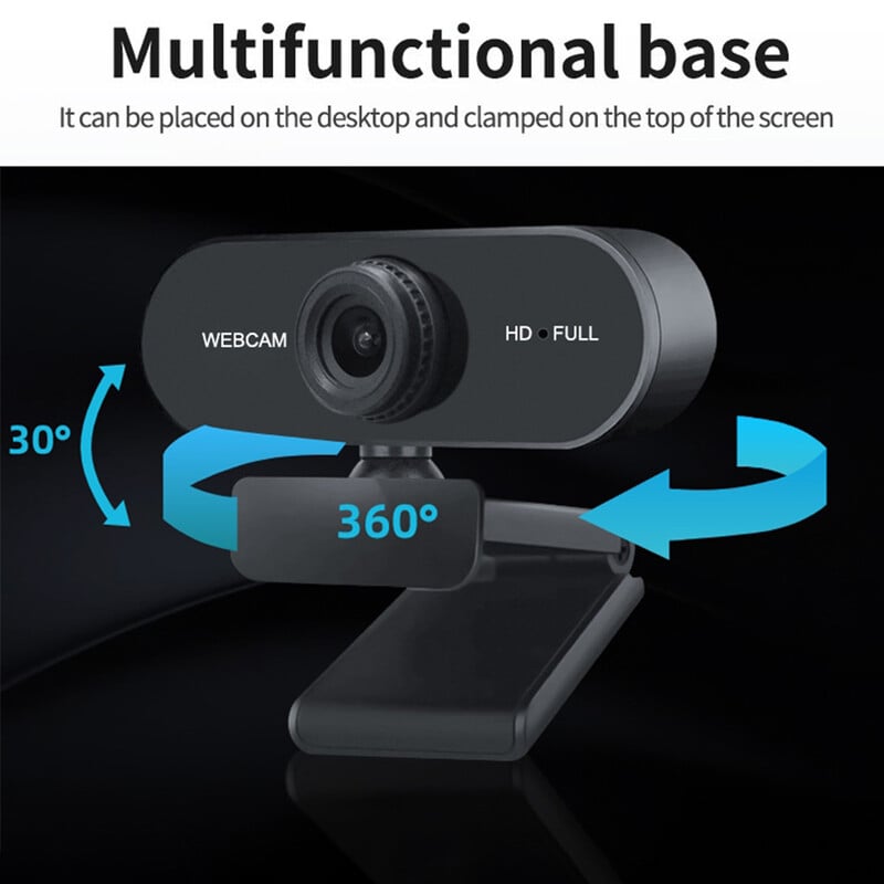 Webová kamera s USB HD 1080P/2K, funkcia Plug and Play s mikrofónom, automatickým zaostrovaním, pre počítač, Mac, PC, notebook, stolný počítač