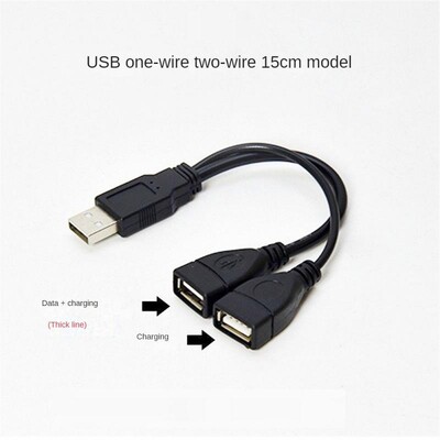 2.0 A 1 mascul la 2 USB dual mamă Adaptor de alimentare Hub de date Splitter Y Cablu de alimentare de încărcare USB Cablu de prelungire