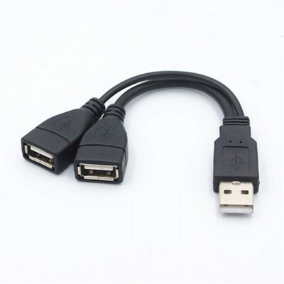 2.0 A 1 mascul la 2 USB dual mamă Adaptor de alimentare Hub de date Splitter Y Cablu de alimentare de încărcare USB Cablu de prelungire