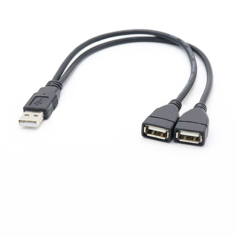 2.0 A 1 mascul la 2 USB dual mamă Adaptor de alimentare Hub de date Splitter Y Cablu de alimentare de încărcare USB Cablu de prelungire