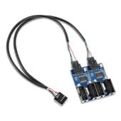 Placă de bază USB 2.0 9Pin Femeie Interfață Header Splitter 1 la 2/4 Adaptor cablu prelungitor 9-Pin PC Computer USB HUB Conectori