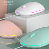 HKXA laidinė pelė mielas mini RGB apšviestas pelės dizainas Ergonomiškas Mause USB 1600 DPI optinė pelė Kūrybinis kompiuteris nešiojamam kompiuteriui