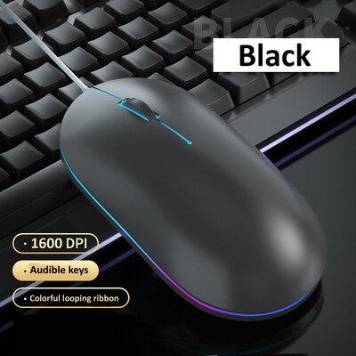 HKXA laidinė pelė mielas mini RGB apšviestas pelės dizainas Ergonomiškas Mause USB 1600 DPI optinė pelė Kūrybinis kompiuteris nešiojamam kompiuteriui