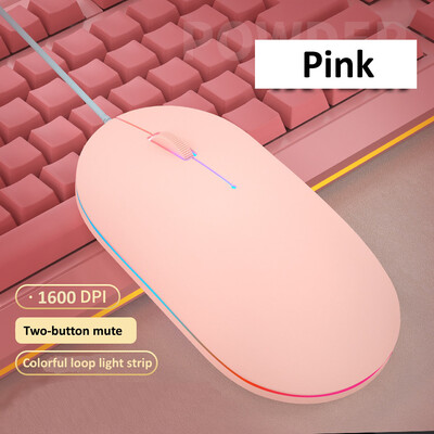 HKXA laidinė pelė mielas mini RGB apšviestas pelės dizainas Ergonomiškas Mause USB 1600 DPI optinė pelė Kūrybinis kompiuteris nešiojamam kompiuteriui