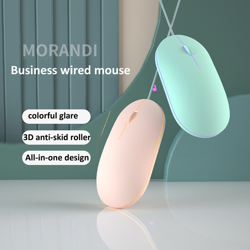 HKXA laidinė pelė mielas mini RGB apšviestas pelės dizainas Ergonomiškas Mause USB 1600 DPI optinė pelė Kūrybinis kompiuteris nešiojamam kompiuteriui