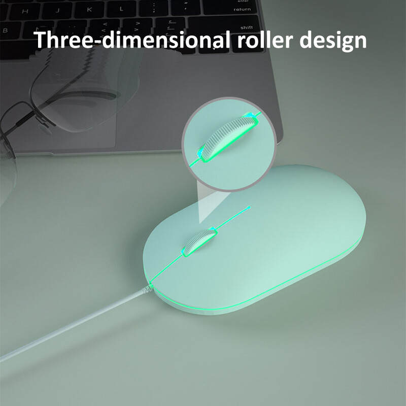 HKXA laidinė pelė mielas mini RGB apšviestas pelės dizainas Ergonomiškas Mause USB 1600 DPI optinė pelė Kūrybinis kompiuteris nešiojamam kompiuteriui