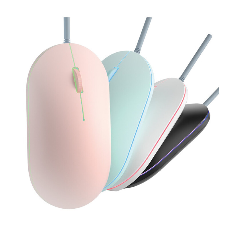 HKXA laidinė pelė mielas mini RGB apšviestas pelės dizainas Ergonomiškas Mause USB 1600 DPI optinė pelė Kūrybinis kompiuteris nešiojamam kompiuteriui