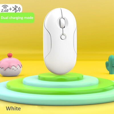 Pebble Bluetooth belaidė pelė su USB įkraunama 1600DPI pelė, skirta nešiojamam kompiuteriui PC Macbook žaidimų pelė 2.4G tyli pelė