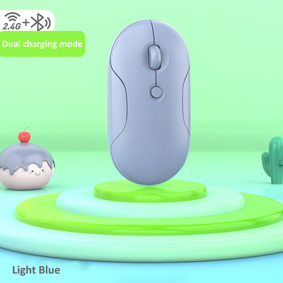 Pebble Bluetooth belaidė pelė su USB įkraunama 1600DPI pelė, skirta nešiojamam kompiuteriui PC Macbook žaidimų pelė 2.4G tyli pelė