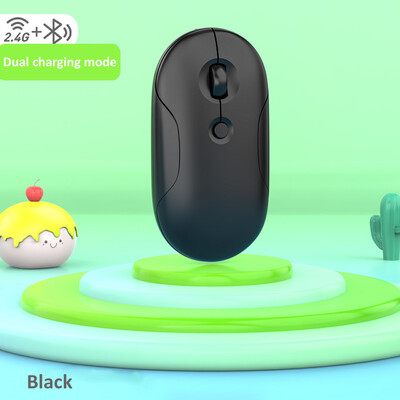 Pebble Bluetooth belaidė pelė su USB įkraunama 1600DPI pelė, skirta nešiojamam kompiuteriui PC Macbook žaidimų pelė 2.4G tyli pelė