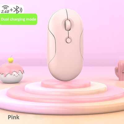 Pebble Bluetooth belaidė pelė su USB įkraunama 1600DPI pelė, skirta nešiojamam kompiuteriui PC Macbook žaidimų pelė 2.4G tyli pelė