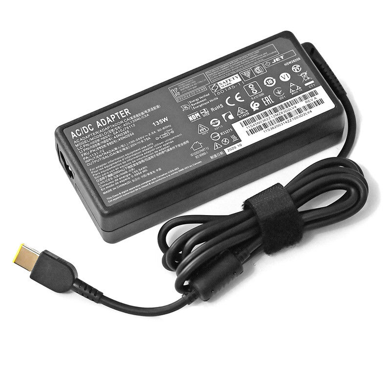 Προσαρμογέας φορητού υπολογιστή 135W 20V 6,75A USB C Φορτιστής φορητού υπολογιστή για Lenovo T440p Y50-70 R720 Y700 T540p P51 P52 S5 ADL135NLC3A Τροφοδοτικό