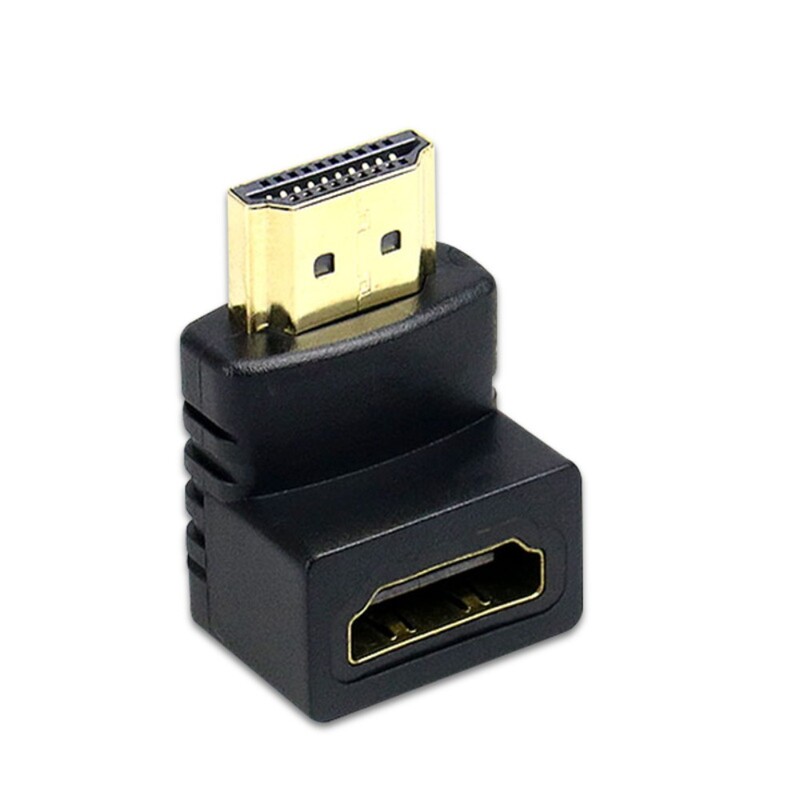 Ar HDMI saderīgs 90 grādu taisnleņķa adapteris HDMI 270 grādu HDMI vīrišķais-sievietes HDMI elkoņa savienotājs