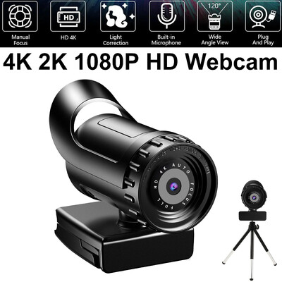 Κάμερα web 4K 2K αυτόματη εστίαση υπολογιστή Web Cam Full HD 1080P ευρυγώνια κάμερα ομορφιάς με μικρόφωνο για συνδιάσκεψη βίντεο ζωντανής ροής