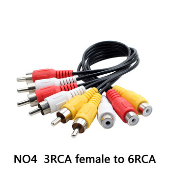 3,5 mm към RCA AV аудио видео изходен кабел AUX кабелен кабел 3RCA жак a 6RCA сплитер AV TV DVD адаптер за кабел