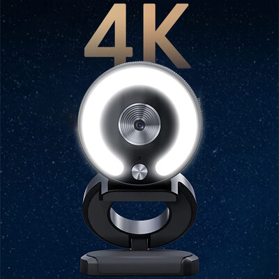 Cameră web 4K Full HD 2K Mini cameră cu lumină de umplere Laptop PC Computer transmisie în direct Cameră video Cameră web Microfon Webcast