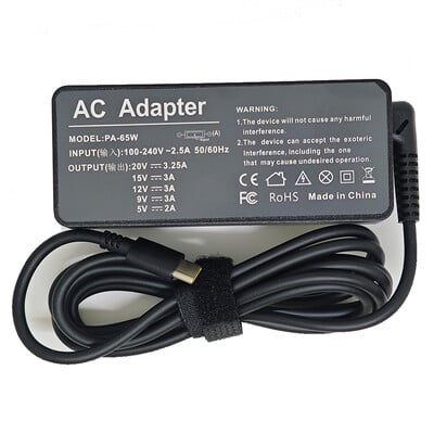 65W 20V 3,25A USB Type-C vahelduvvoolu sülearvuti toiteadapteri laadija Lenovo Thinkpad X1 Carbon Yoga X270 X280 T580 P51 P52s E480 E470 jaoks