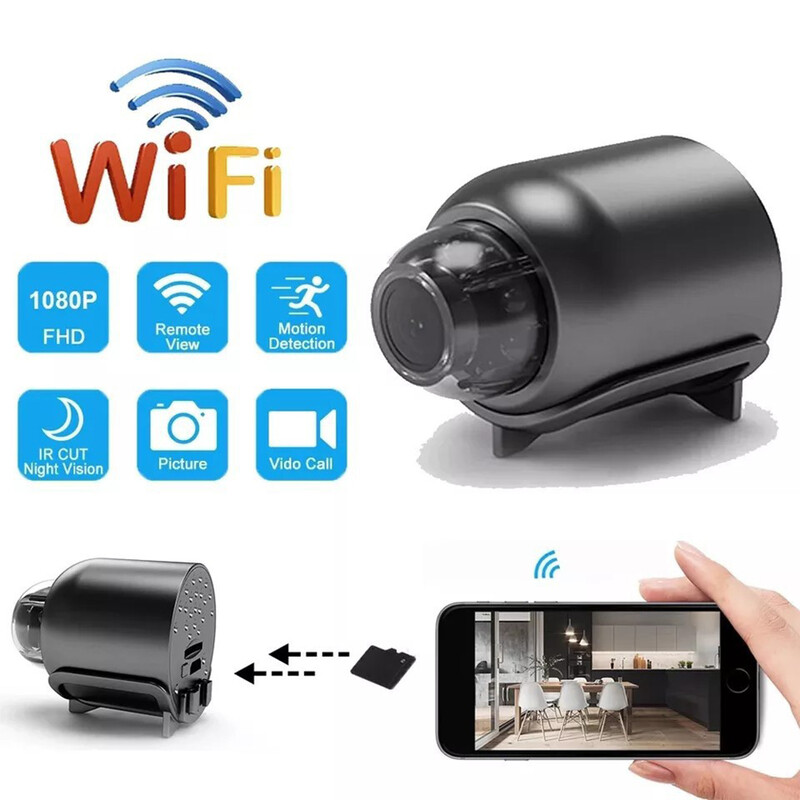 1080p HD mini kamera WiFi kūdikių monitorius, vidinis saugumas, stebėjimas, naktinio matymo vaizdo kamera IP kamera garso ir vaizdo įrašymo įrenginys