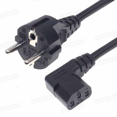 Καλώδια τροφοδοσίας European Straight Schuko σε IEC C13, καλώδιο H05VV-F 0,75mm, EU CEE7/7 Schuko to C13 90 μοιρών καλώδιο ρεύματος, 150CM