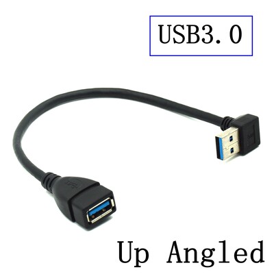 90 fokos USB 3.0 A duga-anya adapter kábelszöge USB 2.0 hosszabbító hosszabbító Gyors átvitel balra/jobbra/fel/le 20cm 1M
