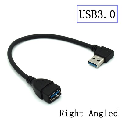 90 fokos USB 3.0 A duga-anya adapter kábelszöge USB 2.0 hosszabbító hosszabbító Gyors átvitel balra/jobbra/fel/le 20cm 1M