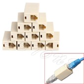 10vnt RJ45 CAT5 movos kištukas tinklo LAN kabelio ilgintuvo jungties adapteris naujas