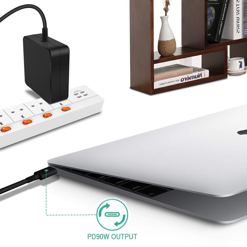 90W USB-C adaptér pre notebooky s napájaním typu C, PD nástenná nabíjačka, 87W pre MacBook Pro Air 2018 HP Dell ASUS Lenovo iPad Pro, zástrčka EU