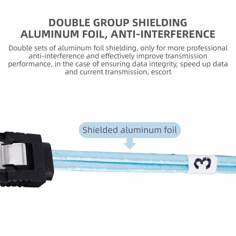 Lecolli SATA 3.0 dátový kábel s vysokou rýchlosťou 6 Gbps SAS, 4xSATA 7pin samica - 4xSATA 7pin samica kábel, vysoká kvalita pre servery