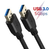 Kábel USB samec-samec, kábel USB A-USB, kábel USB 3.0 s dvojitým koncom, 5 Gbps pre pevný disk s chladičom, predlžovací kábel USB 3.0