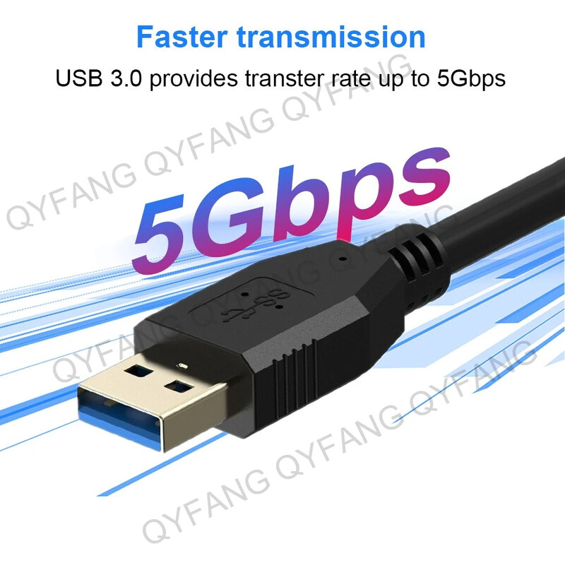 Kábel USB samec-samec, kábel USB A-USB, kábel USB 3.0 s dvojitým koncom, 5 Gbps pre pevný disk s chladičom, predlžovací kábel USB 3.0