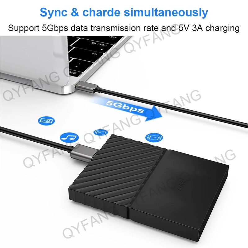 Kábel USB samec-samec, kábel USB A-USB, kábel USB 3.0 s dvojitým koncom, 5 Gbps pre pevný disk s chladičom, predlžovací kábel USB 3.0