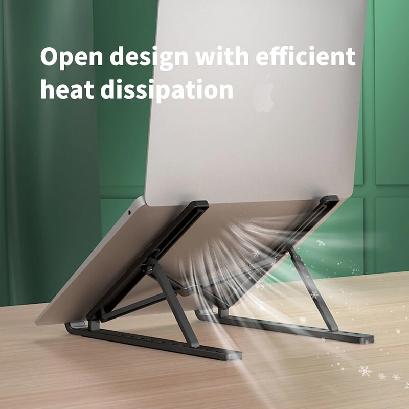 Salokāms klēpjdatora statīvs Regulējams pārnēsājams piezīmjdatora kronšteins atbalsta bāzes ABS turētājs Macbook Air Pro piederumiem Ērts