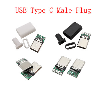 10Pcs USB конектори Тип C / Micro / USB 2.0 Тип A Мъжки Женски Адаптер за монтаж Направи си сам Ремонт на запояване Гнездо за зареждане на данни