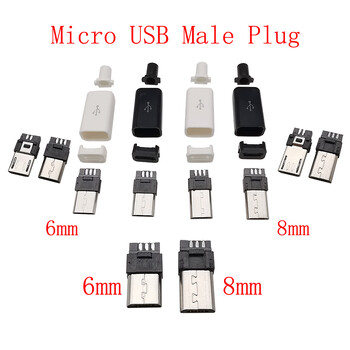 10Pcs USB конектори Тип C / Micro / USB 2.0 Тип A Мъжки Женски Адаптер за монтаж Направи си сам Ремонт на запояване Гнездо за зареждане на данни