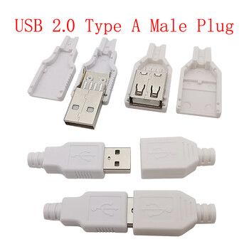 10Pcs USB конектори Тип C / Micro / USB 2.0 Тип A Мъжки Женски Адаптер за монтаж Направи си сам Ремонт на запояване Гнездо за зареждане на данни