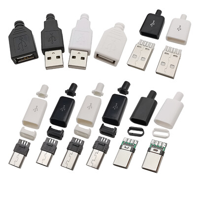 10db USB csatlakozók C típusú / mikro / USB 2.0 A típusú dugós csatlakozó adapter barkácsolás forrasztás javítás adat töltő dugó aljzat
