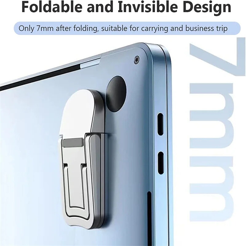 Pārnēsājams klēpjdatora statīvs ar 2 regulējamiem leņķiem salokāmu kronšteinu, neredzams klēpjdatora stāvvada statīvs Macbook piezīmjdatora turētāja kājām