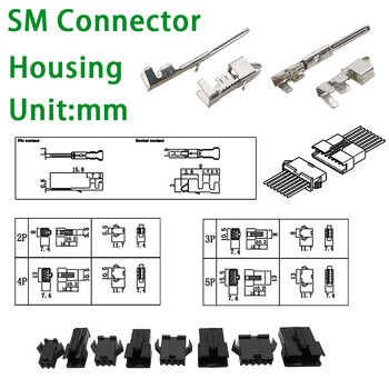 200Pcs/Box 2.54mm Pitch JST SM/Dupont Jumper Wire Connector Kit 2/3/4/5Pin мъжки/женски щифт за заглавка на корпуса Кримпващ клемен адаптер